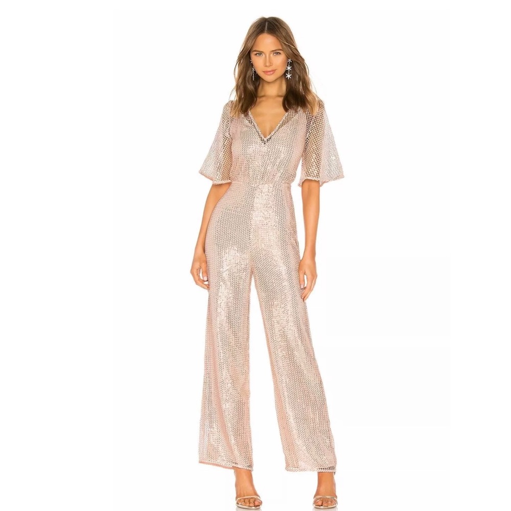 NBD x Naven Camilla Jumpsuit in Peach Blush from REVOLVE